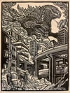Godzilla Singular Point Block Print