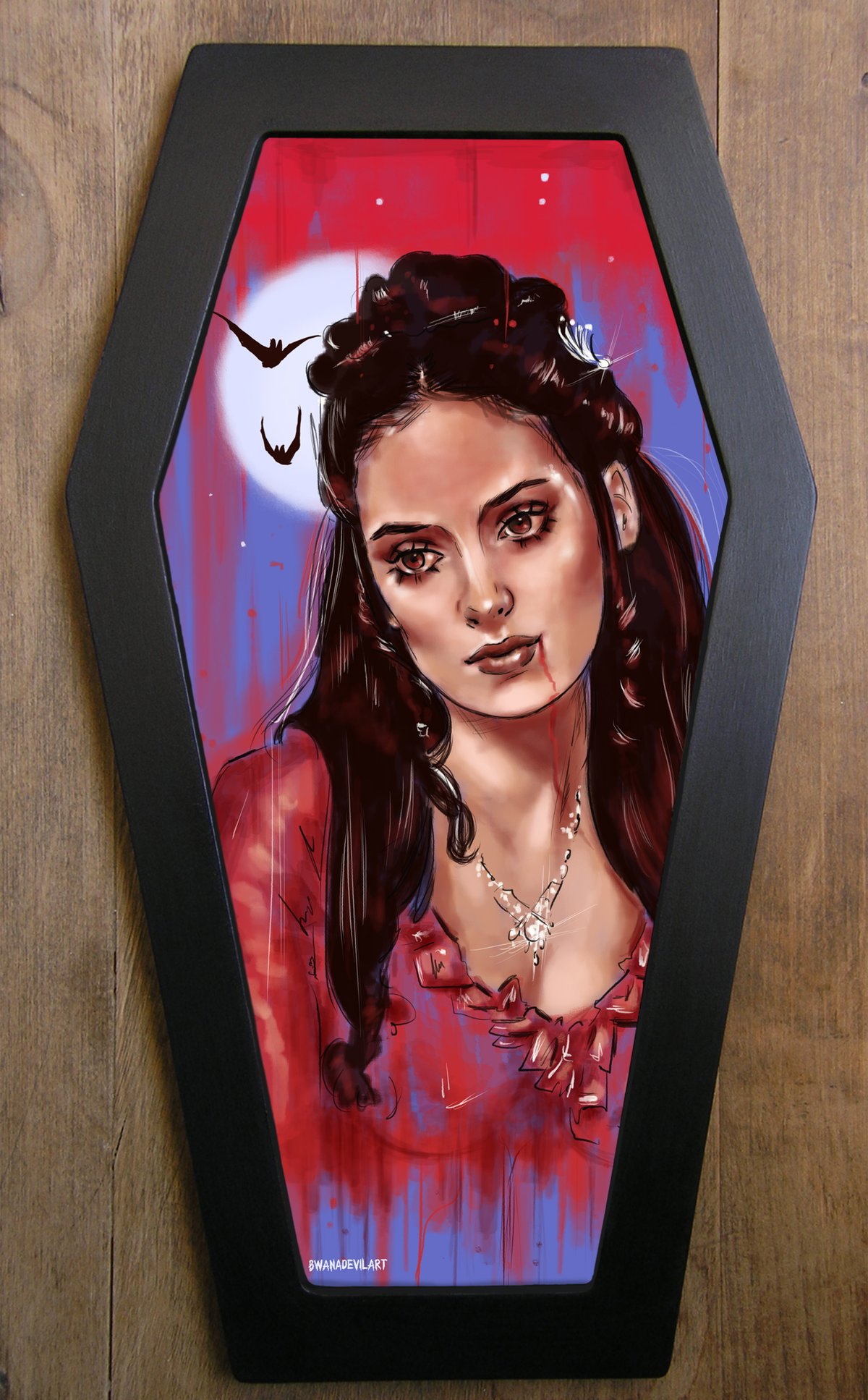 Image of Mina (Bram Stoker's Dracula) Coffin Framed Art (WORLDWIDE SHIPPING)