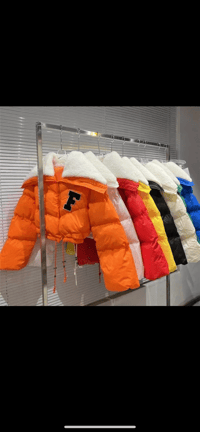 Faux fur puffer coats