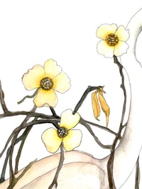 Image 3 of Egret in the garden, nature-inspired bird art