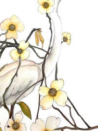 Image 5 of Egret in the garden, nature-inspired bird art