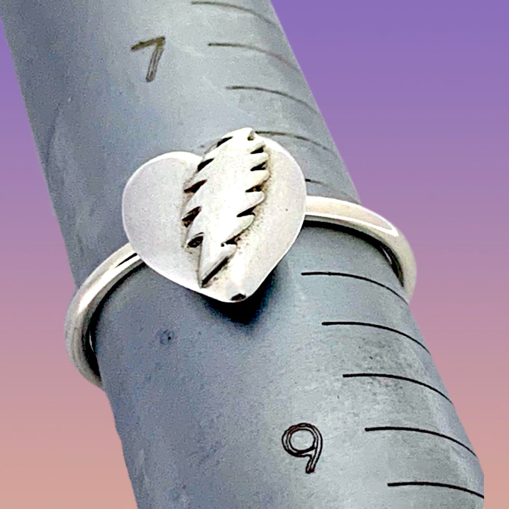 Image of NFA Heart with Bolt Ring cast in Sterling Silver