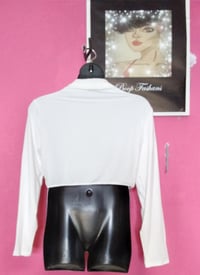 Image 2 of PLUS SIZE WHITE TIE UP FRONT CROP TOP 