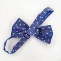 Mister Archie Cotton/Linen White Dot Bow Ties