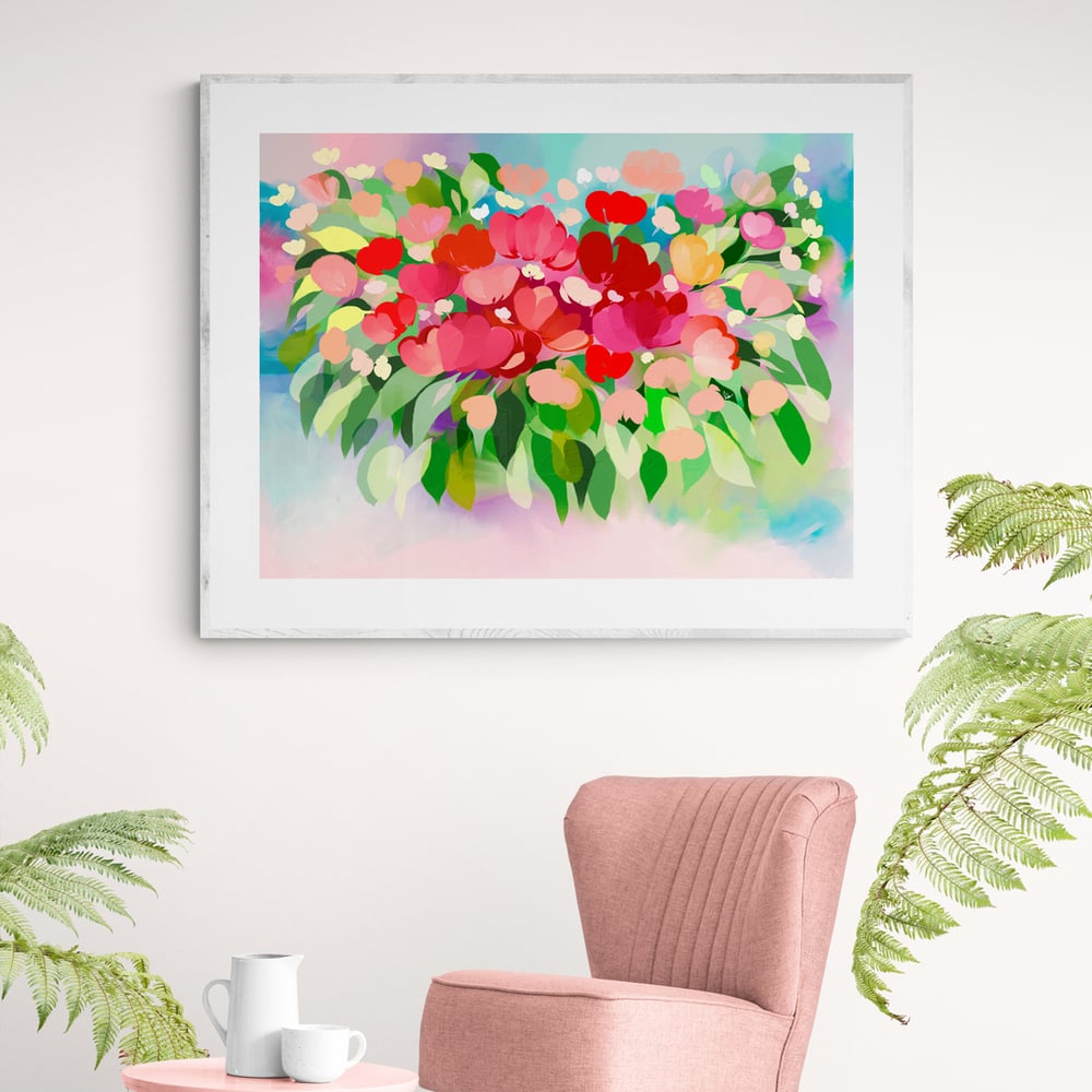 Abstract Colourful Flowers - Artwork - Prints