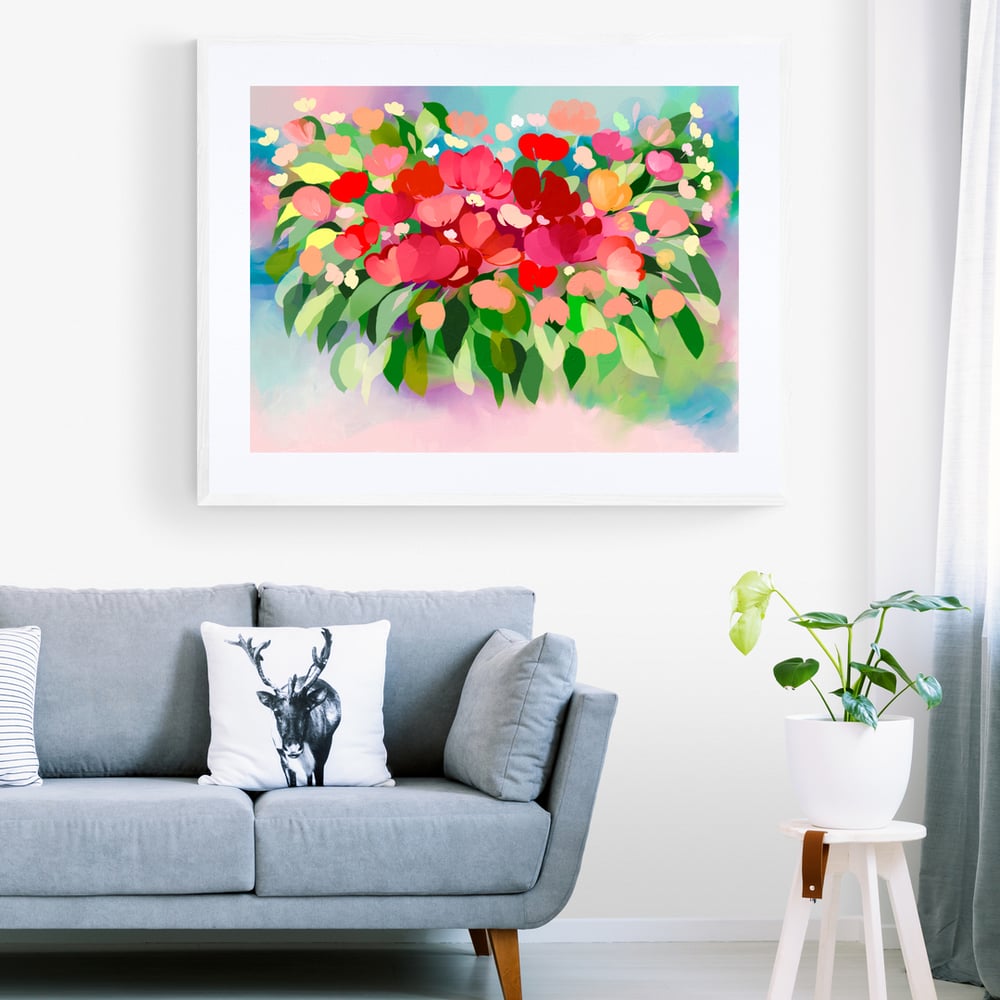 Abstract Colourful Flowers - Artwork -  Prints