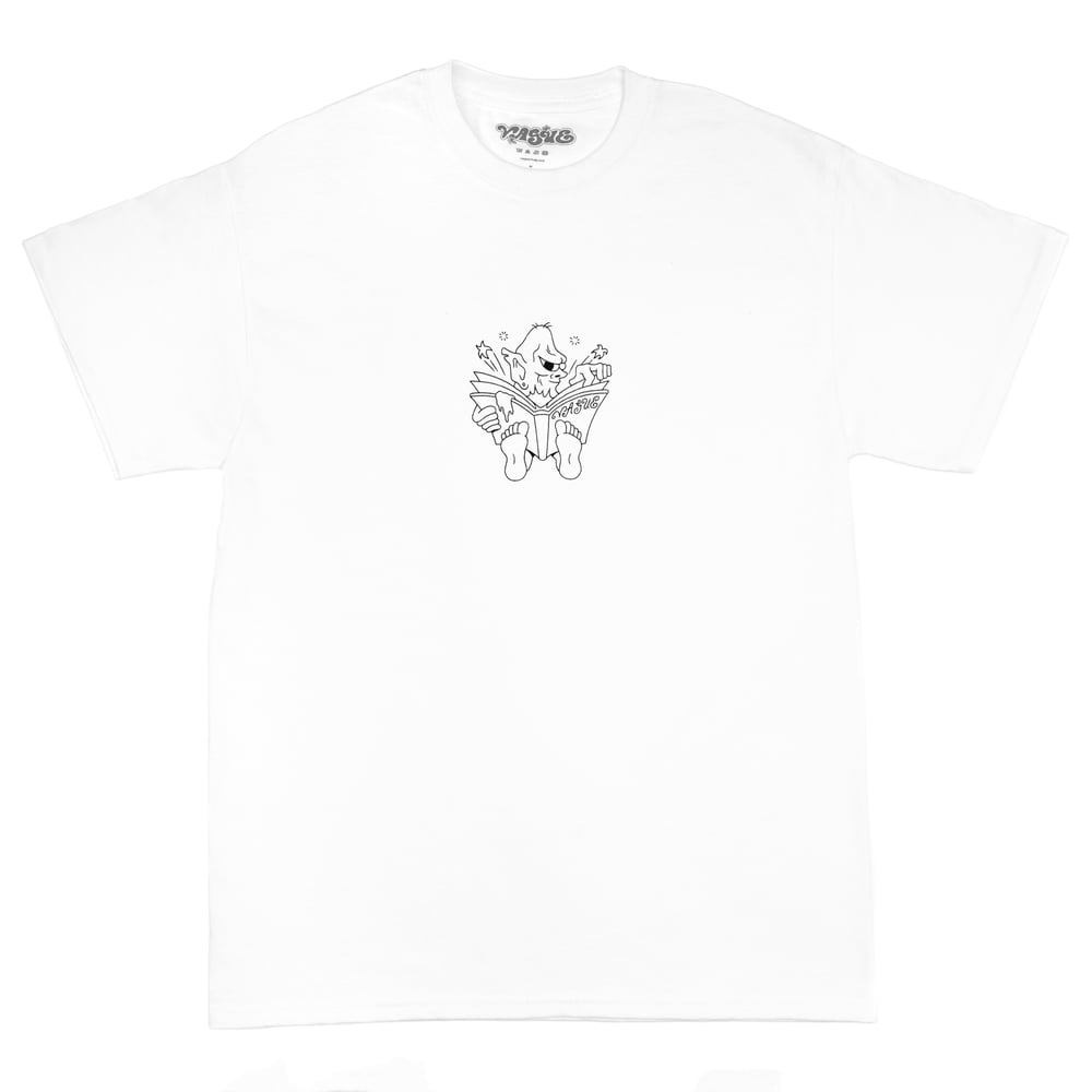 Image of Vague x Kyle Platts - Goblin Reader - White T-Shirt