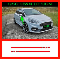 X2 wing mirror slash stripe stickers for fiesta Mk8 