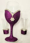 Glitter Wine Glass/ Shotglass Set