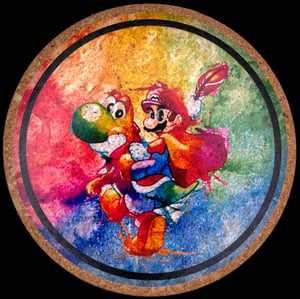 Mario and Yoshi watercolor
