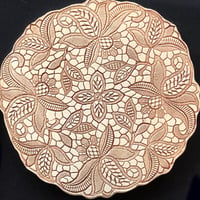 Light brown lace medallion wall hanging - 12" round