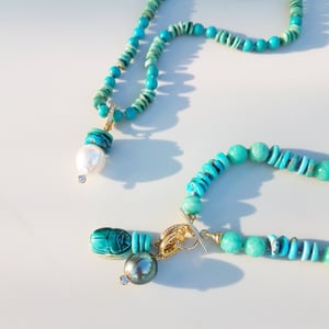 Turquoise Mini Helix Necklace with 18k Gold Clasp