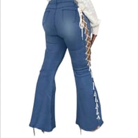 Image 1 of Lace Out Bell Bottom Jeans