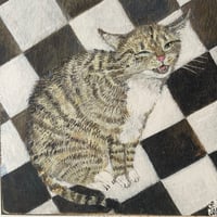 Image 3 of Small square art print -Tabby cat Mymble (custom name available) 