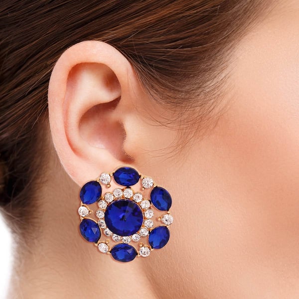 Image of Crystal Earring (Blue)