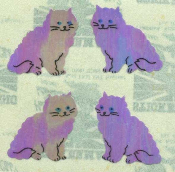 Image of Lavender Cat Iridescent Stickers