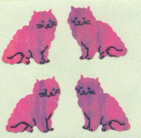 Image of Pink Cat Iridescent Stickers