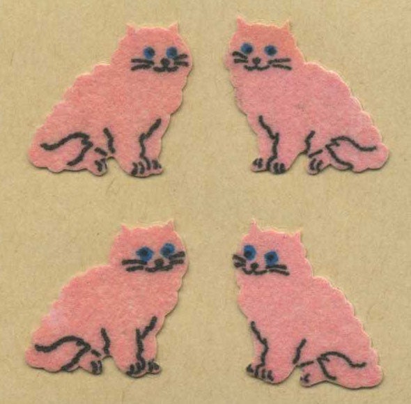 Image of Pink Cat Fuzzy Stickers