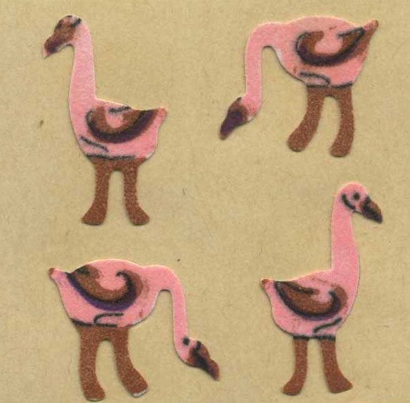 Image of Flamingo Fuzzy Stickers