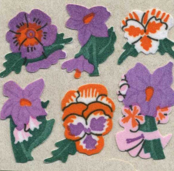 Image of Pansy Fuzzy Stickers