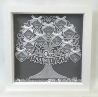 Image 2 of Personalised family tree box frame, new home gift, Glitter family tree frame