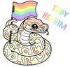 Toby the Albino Ball Python Pride Pins