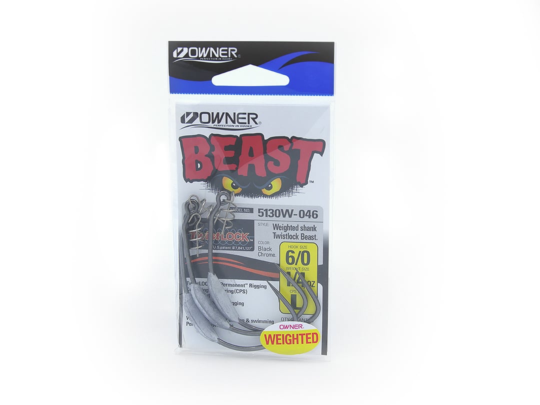 Owner Weighted Beast Twistlock (5130W) Hooks - 6/0-3 Pack