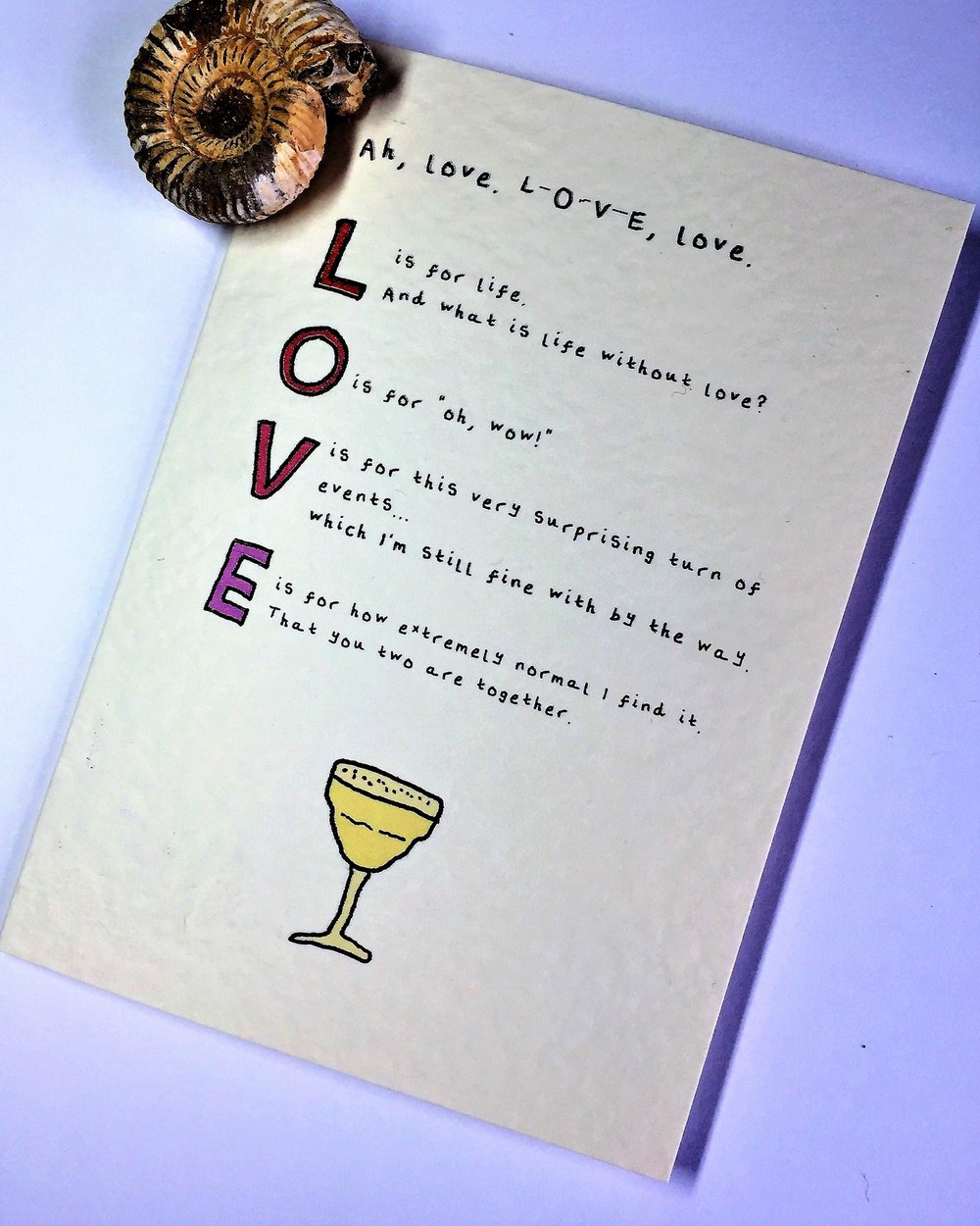 Image of Friends Ross L-O-V-E love A6 card with envelope