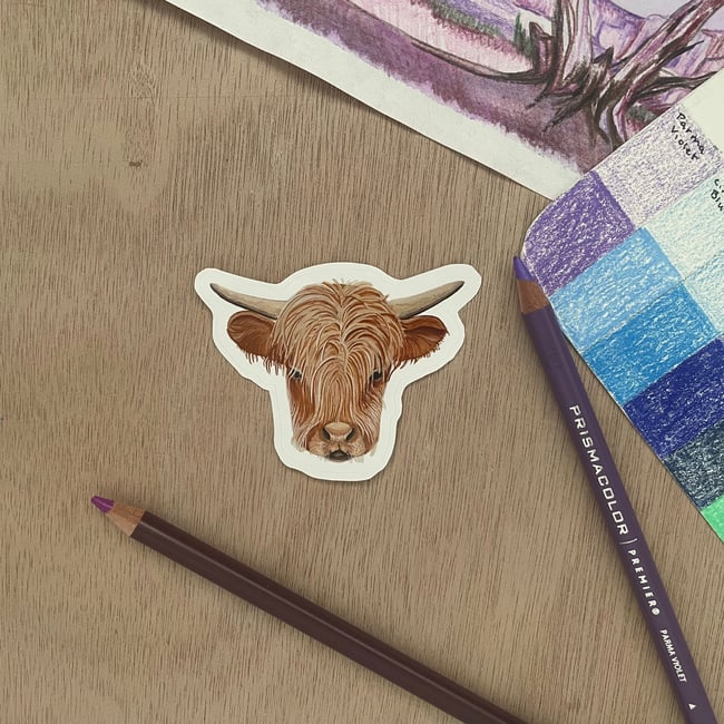 2.5 Inch Highland Cow Sticker