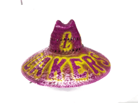 Fully painted Los Angeles Lakers airbrush custom straw hat