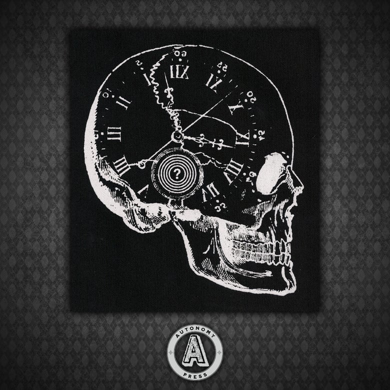 Image of Skull Clock - Black Canvas Patch