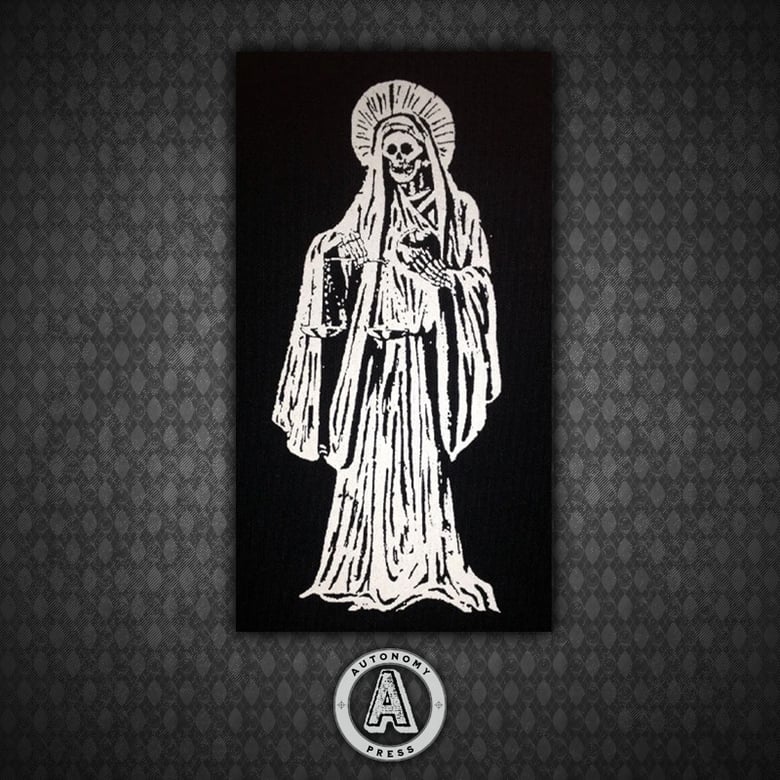 Image of Santa Muerte Holy Death - Black Canvas Patch