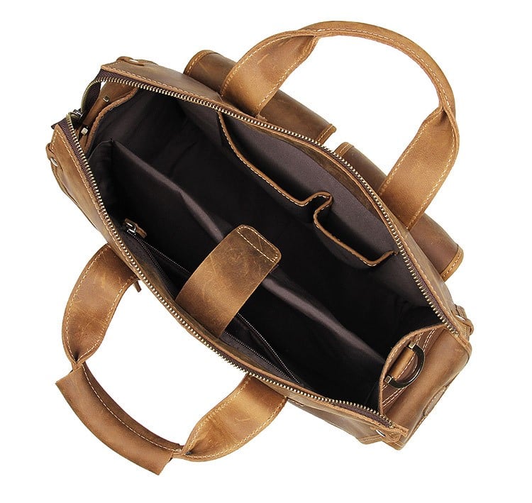Handmade Vintage Leather Briefcase, Messenger Bag, Men's Handbag 7106 ...