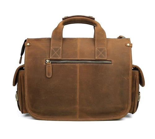 Image of Handmade Vintage Leather Briefcase, Messenger Bag, Men's Handbag 7106