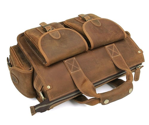 Image of Handmade Vintage Leather Briefcase, Messenger Bag, Men's Handbag 7106
