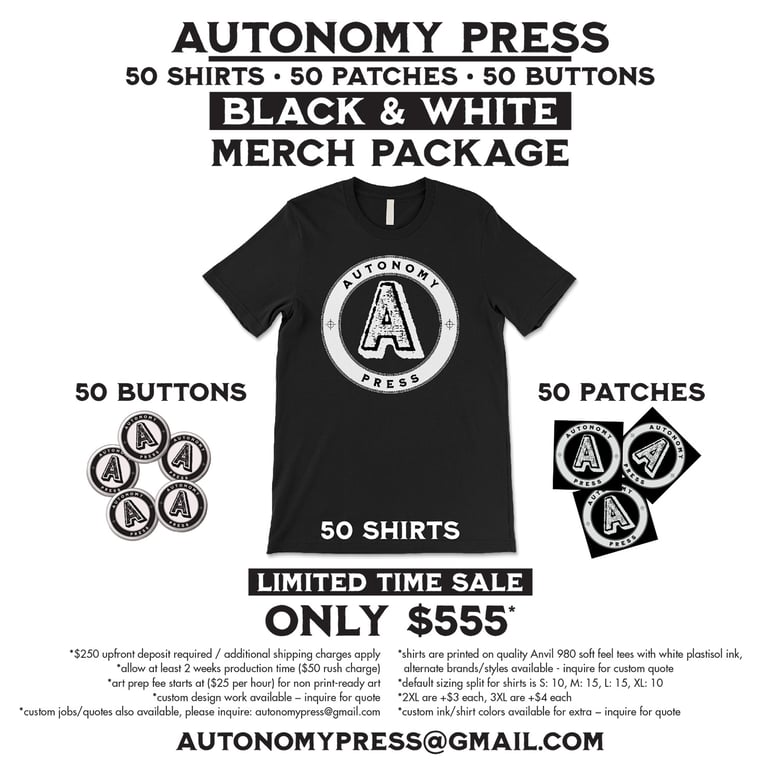 Image of 50/50/50 Black & White Merch Package Special - DISCONTINUED