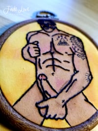 Image 3 of "Get a Grip" Erotic Embroidery Art