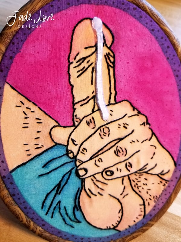 Image of "High Fructose Porn Syrup" Erotic Embroidery Art