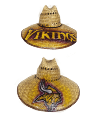 Minnesota Vikings custom airbrush straw hat