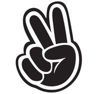 Image 2 of NEW PEACE HAND SIGN 5" VINYL DECAL STICKER