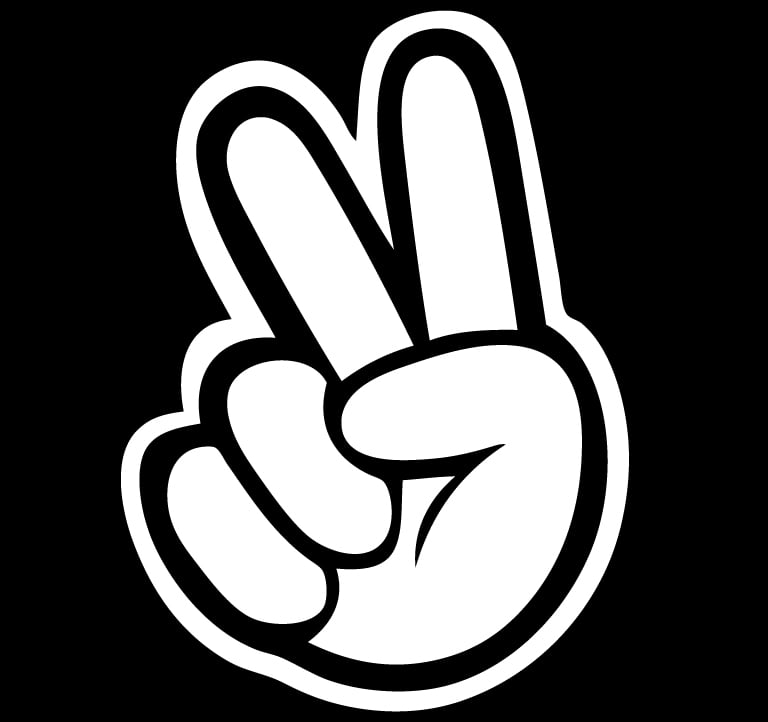 Image of NEW PEACE HAND SIGN 5" VINYL DECAL STICKER