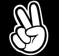 Image 1 of NEW PEACE HAND SIGN 5" VINYL DECAL STICKER