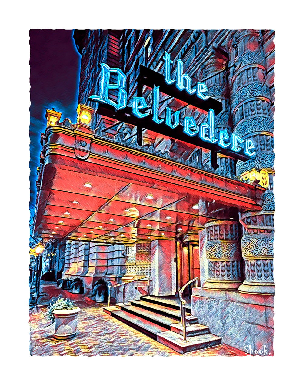 Belvedere Hotel, Baltimore MD Giclée Art Print (Multi-size options)