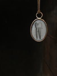 Image 2 of Tooth necklace - resin set antique engraving