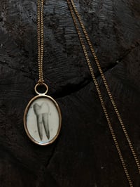 Image 1 of Tooth necklace - resin set antique engraving