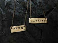 Image 2 of word charm stamped brass necklaces - assorted words