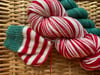 READY TO SHIP - self striping sock set (80 + 20g mini) ‘candy cane’