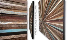 Image of Artwork Reclaimed Wood Frameless "Starburst Farmington"