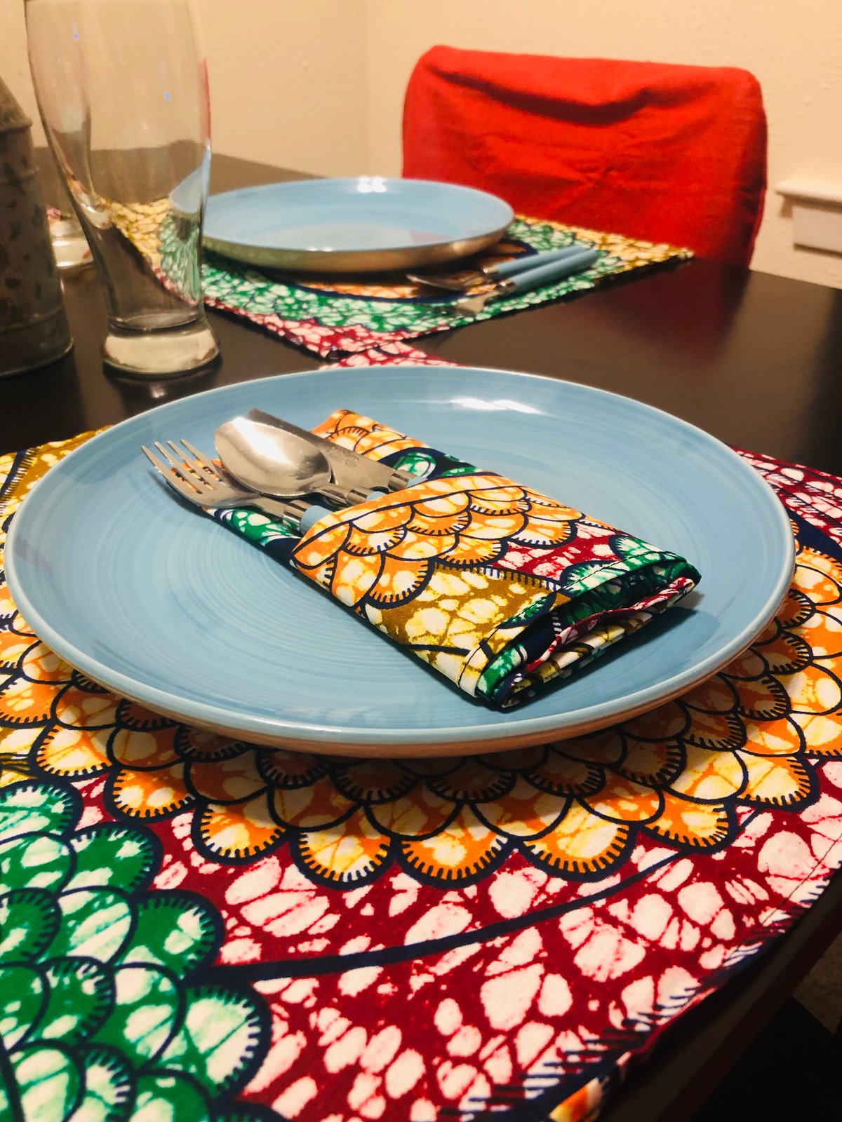 Handmade Kitenge Luyiga Placemats Unique Tableware Dining Table Decor African Placemats Table Accessories