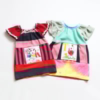 Image 3 of lamb tiedye green pink valentines day retro 4T flutter sleeve vintage fabric courtneycourtney top 